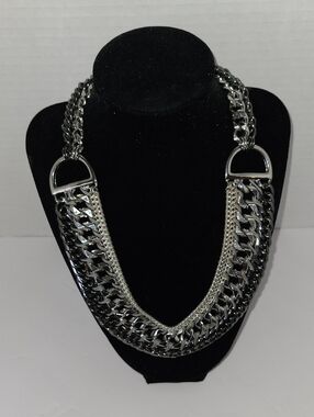 Silver-Tone Multi-Chain Statement Necklace